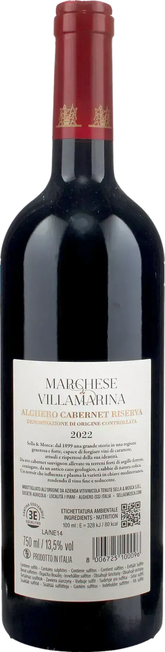 Sella & Mosca Alghero Cabernet Marchese di Villamarina Riserva 2022