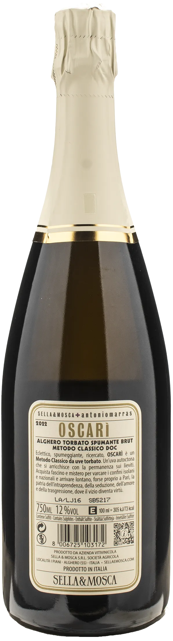 Sella & Mosca Alghero Torbato Spumante Metodo Classico Brut Oscari 2022