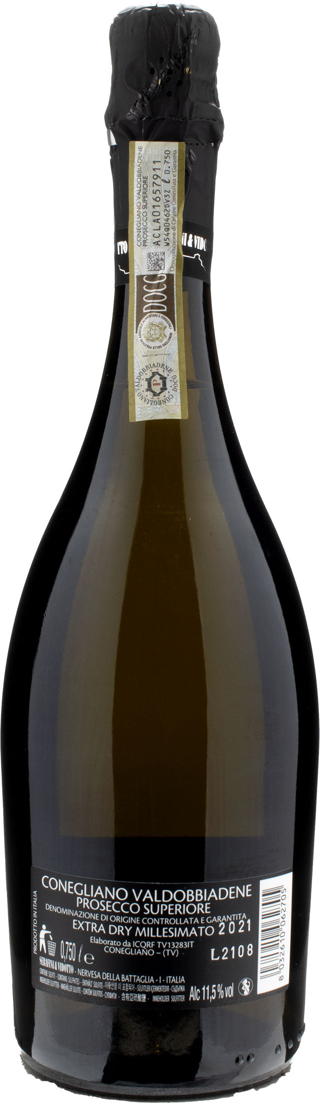 Serafini e Vidotto Conegliano Valdobbiadene Prosecco Superiore Bollicine di Prosecco Extra Dry 2021
