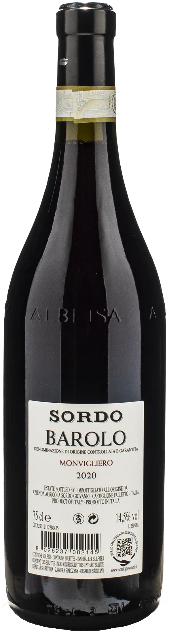 Sordo Giovanni Barolo Monvigliero 2020