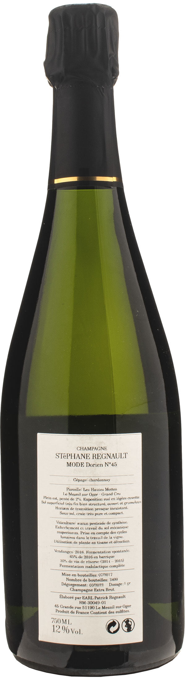 Stephane Regnault Champagne Grand Cru Le Mesnil Sur Oger Dorien N°45 Extra Brut