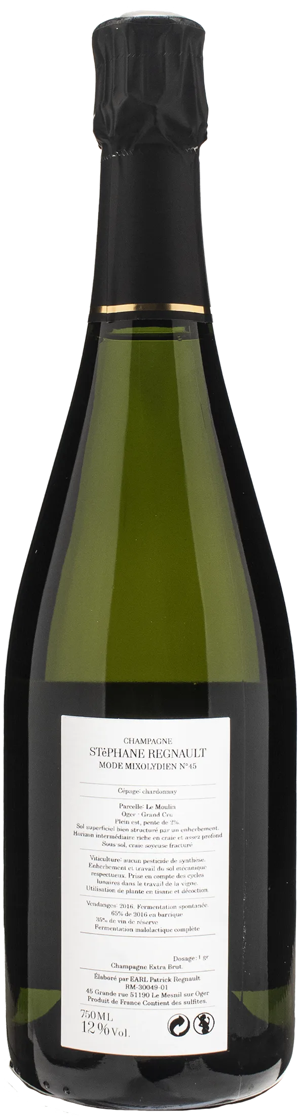 Stephane Regnault Champagne Grand Cru Oger MixoLydien N° 45 Extra Brut