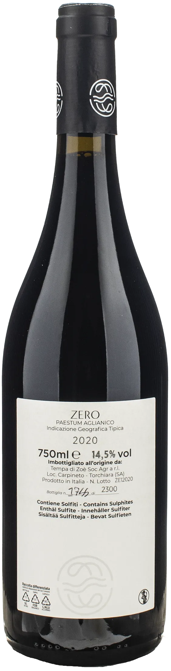 Tempa di Zoe Aglianico Zero 2020