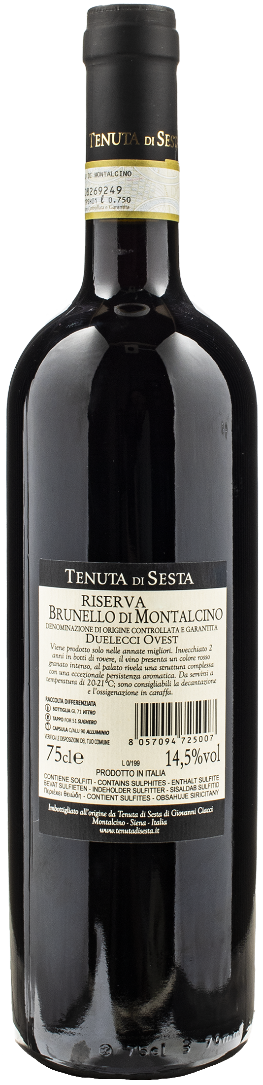 Tenuta di Sesta Brunello di Montalcino Duelecci Ovest Riserva 2017