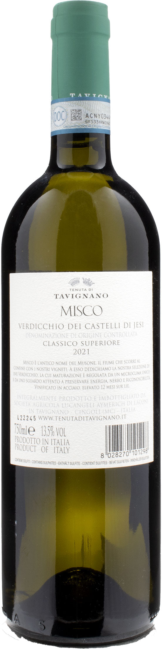 Tenuta di Tavignano Verdicchio dei Castelli di Jesi Classico Superiore Misco 2021