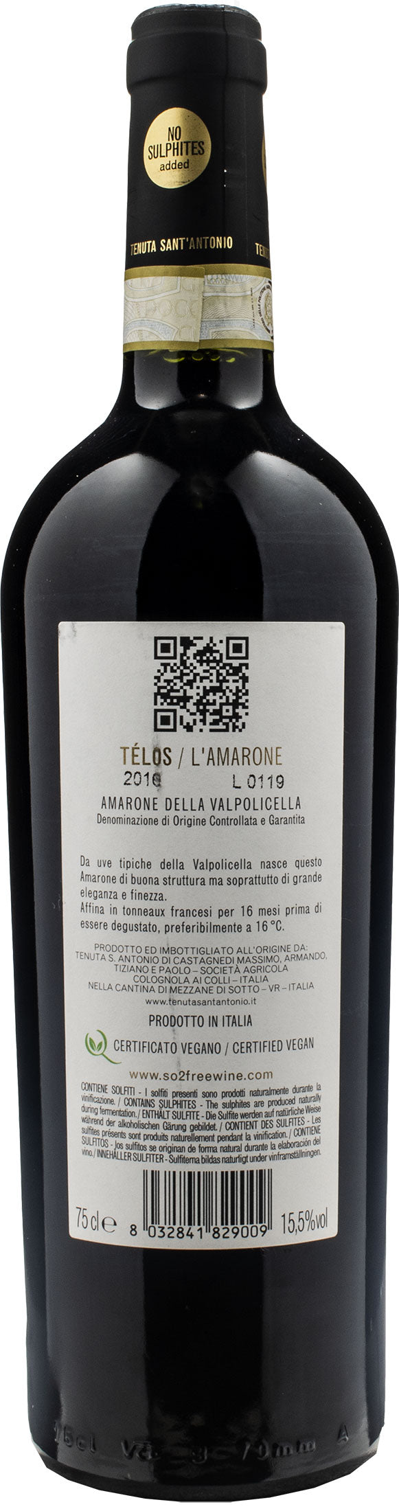 Tenuta Sant'Antonio Telos L'Amarone della Valpolicella Vegan 2016