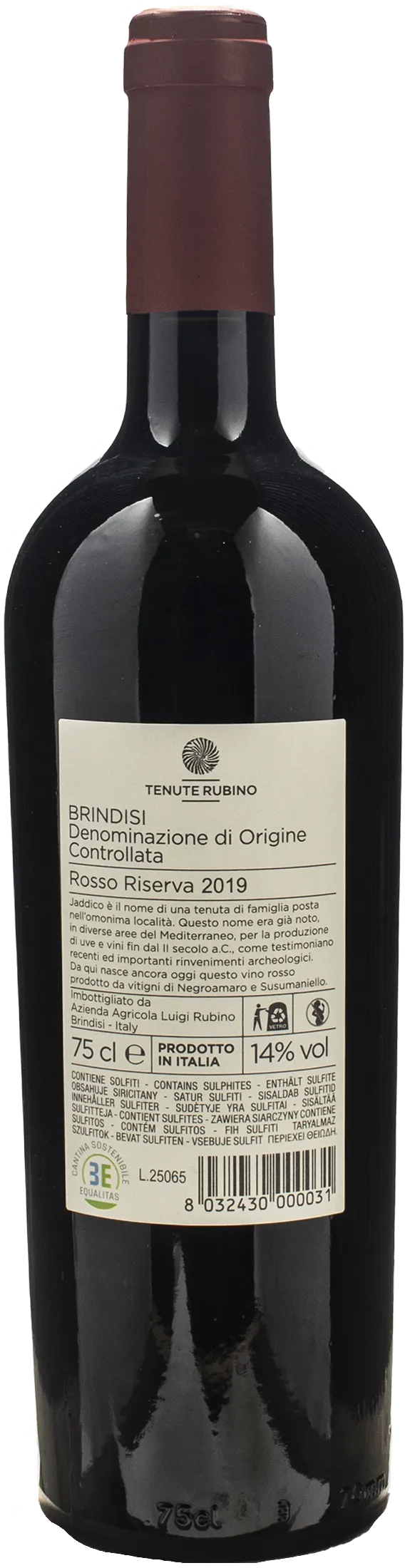 Tenute Rubino Jaddico Rosso Riserva 2019