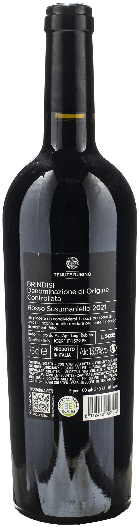 Tenute Rubino Oltreme Susumaniello 2021