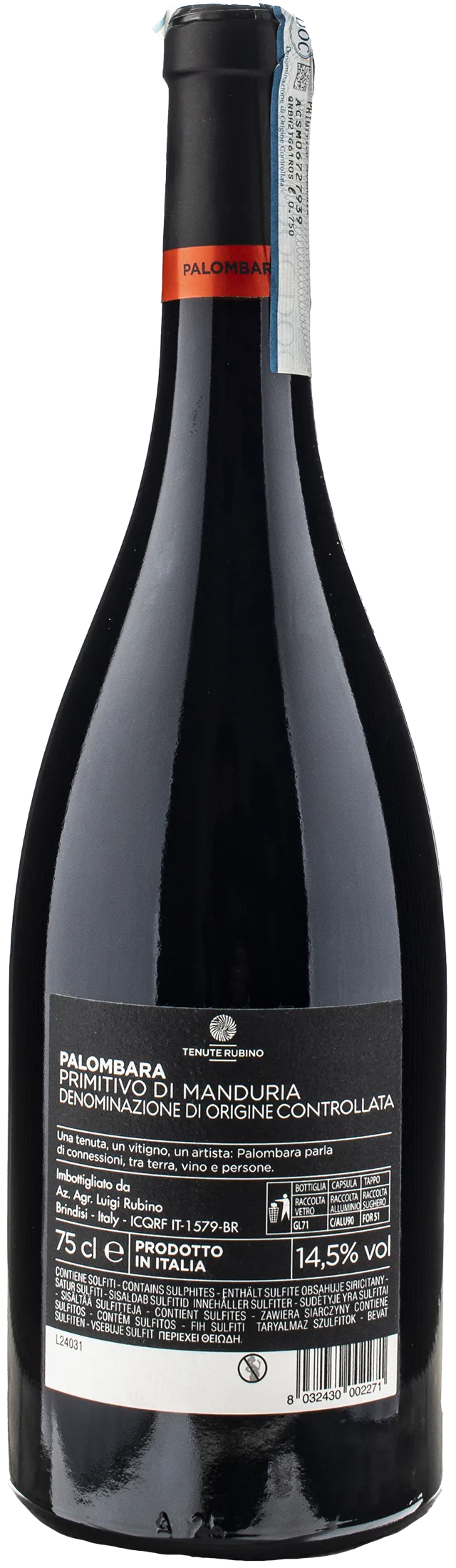 Tenute Rubino Primitivo di Manduria Palombara 2021