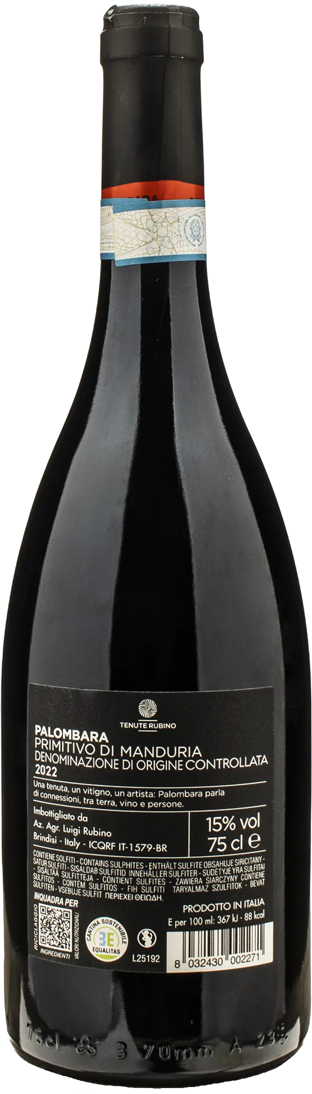 Tenute Rubino Primitivo di Manduria Palombara 2022