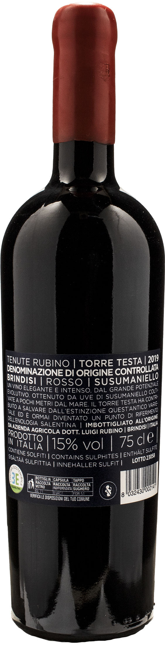 Tenute Rubino Torre Testa Susumaniello 2019