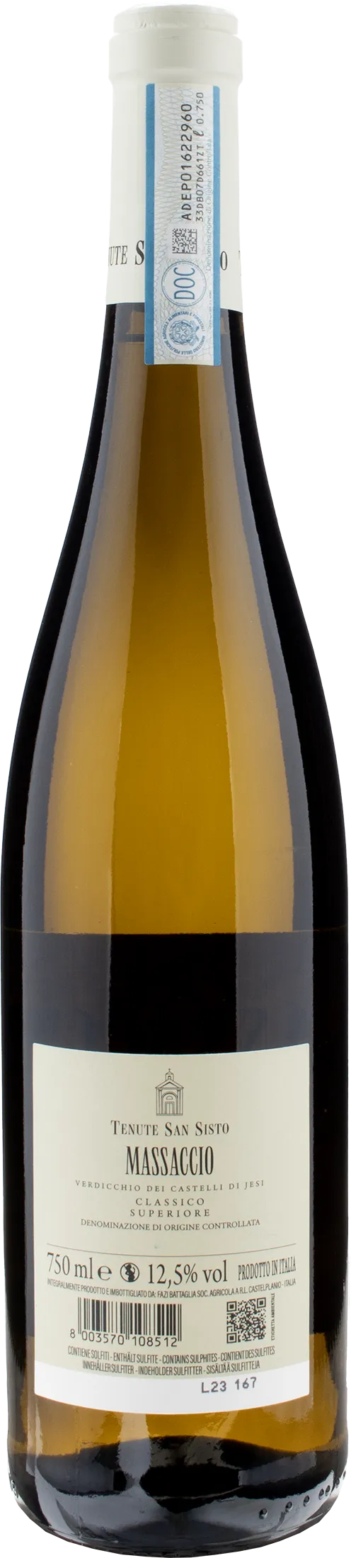 Tenute San Sisto Verdicchio Jesi Superiore Masaccio 2022