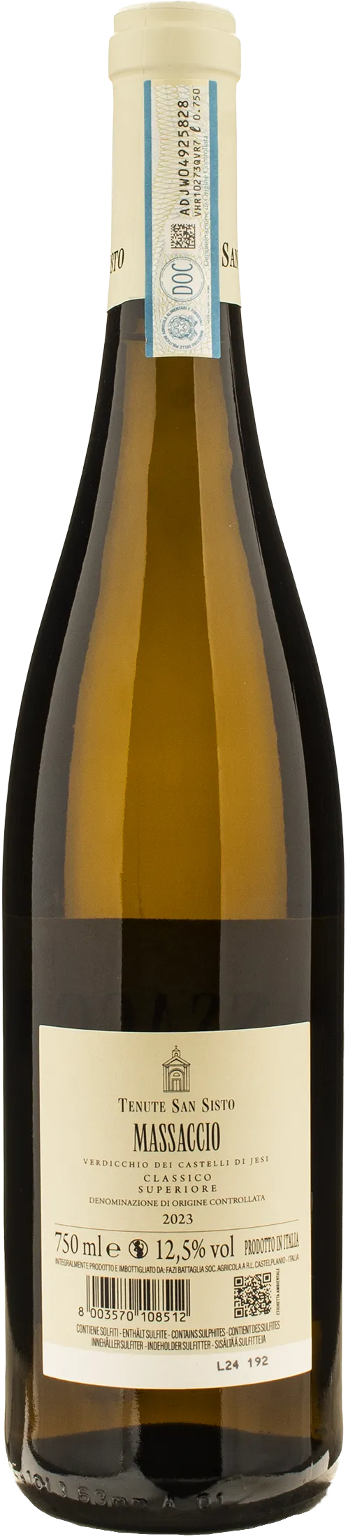 Tenute San Sisto Verdicchio dei Castelli di Jesi Classico Superiore Massaccio 2023