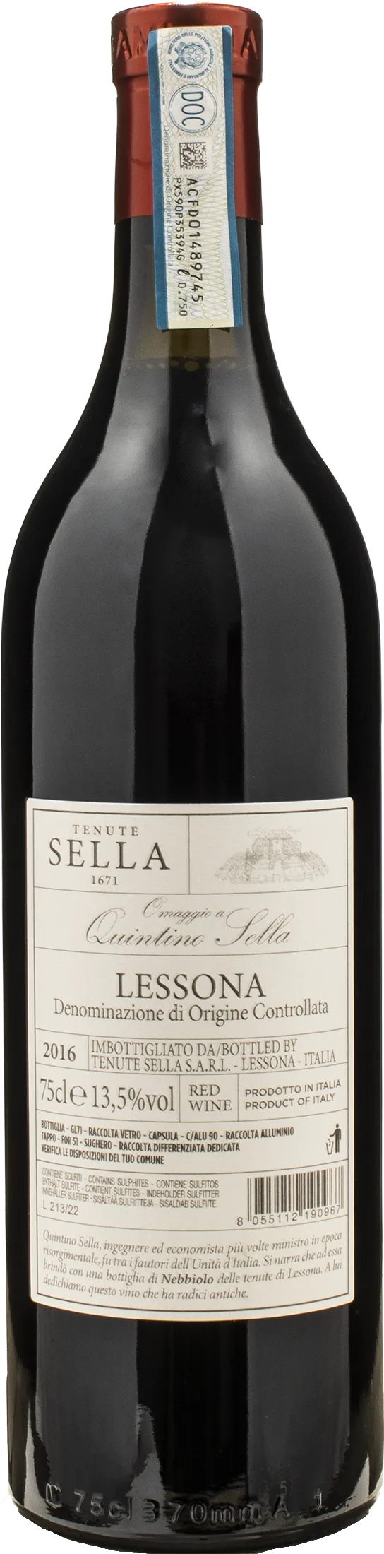 Tenute Sella Lessona Omaggio a Quintino Sella 2016