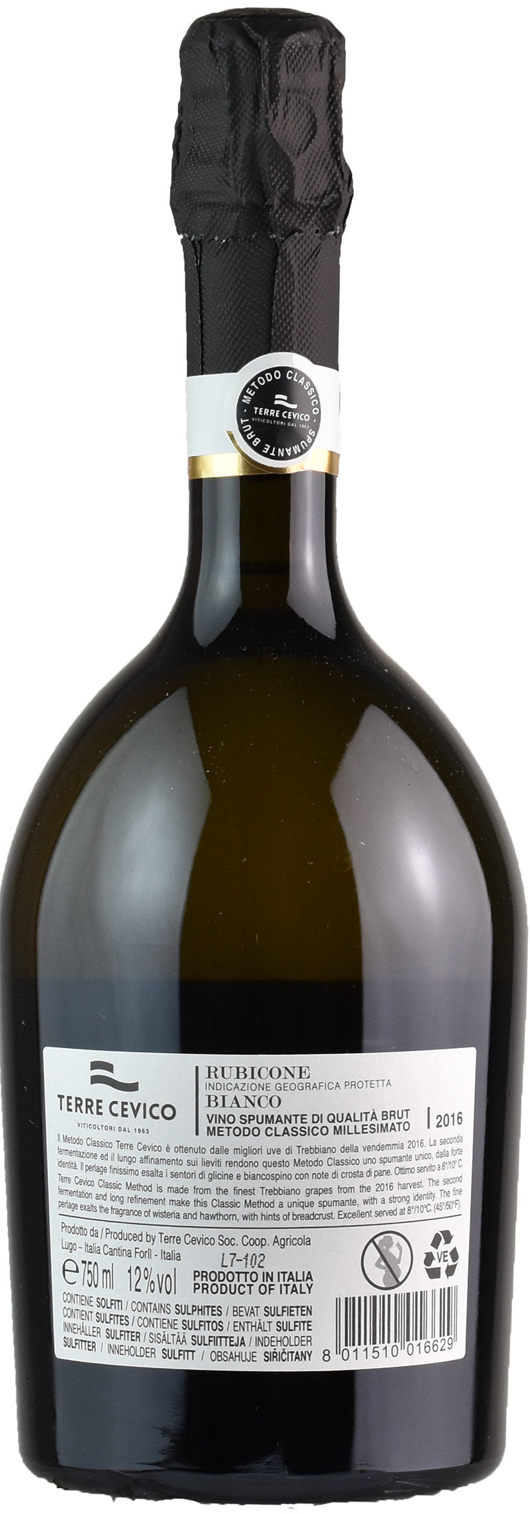 Terre Cevico Top Spumante Metodo Classico Brut Millesimato Trebbiano 2016