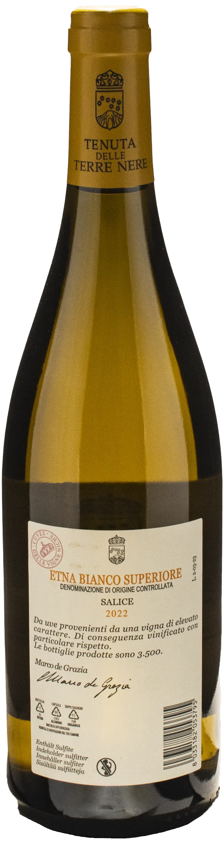 Terre Nere Etna Bianco Vigne Niche Superiore 2022