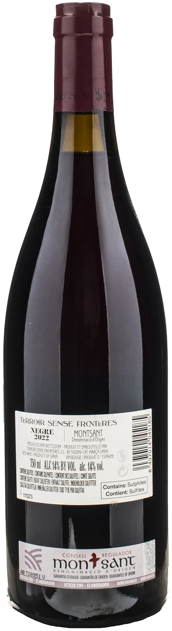 Terroir Al Limit Terroir Sense Fronteres Montsant Negre 2022