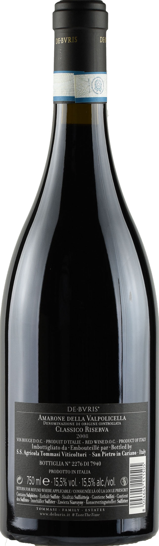 Tommasi Amarone della Valpolicella Classico De Buris Riserva 2008