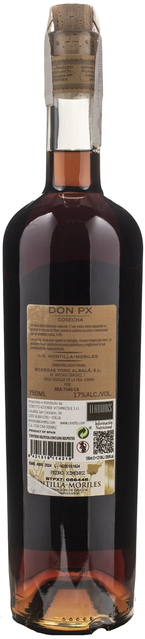 Toro Albala Montilla Moriles Don PX Cosecha 2021