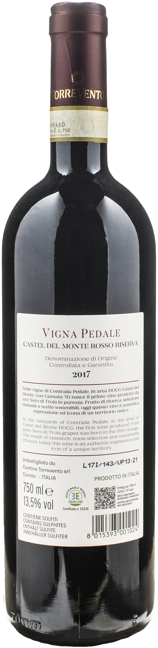 Torrevento Castel del Monte Vigna Pedale Rosso Riserva 2017