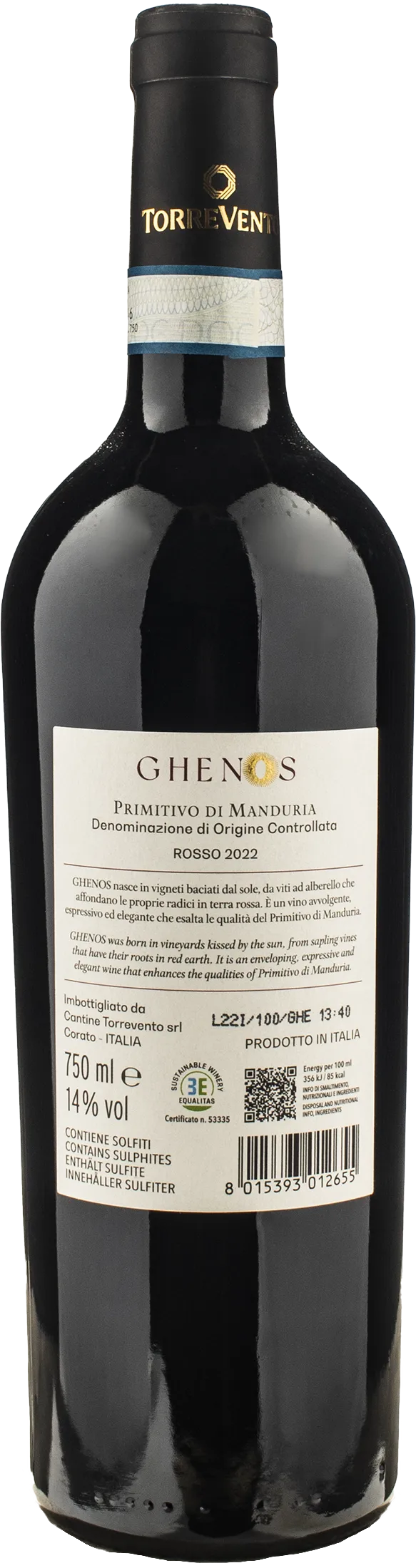 Torrevento Primitivo di Manduria Ghenos Rosso 2022