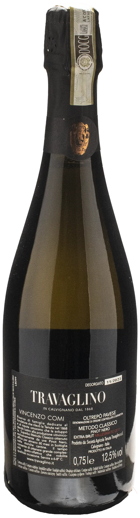 Travaglino Vincenzo Comi Metodo Classico Riserva del Fondatore Extra Brut 2017