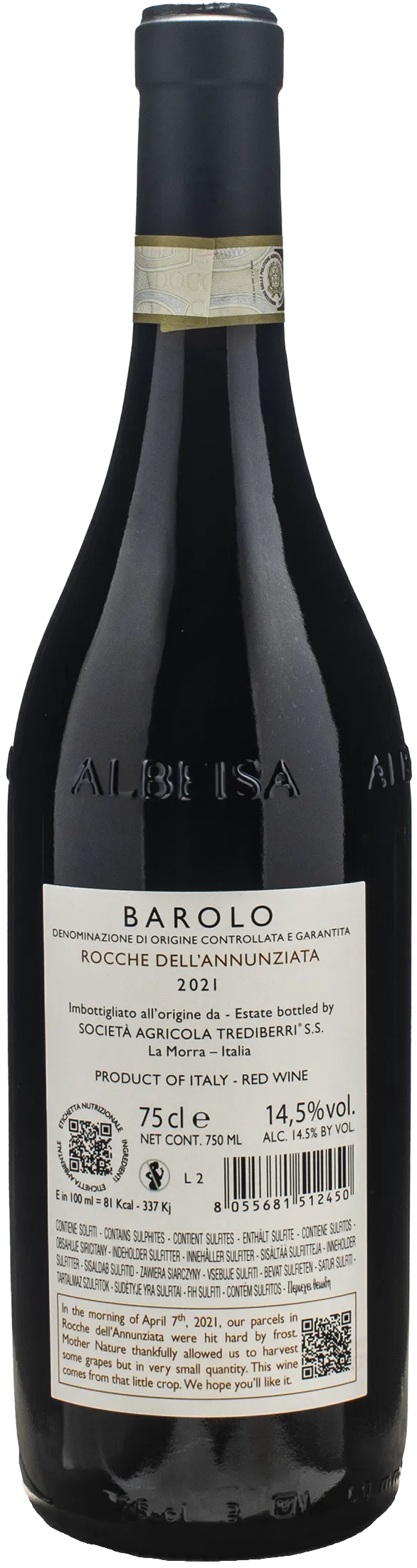 Trediberri Barolo Rocche dell'Annunziata 2021