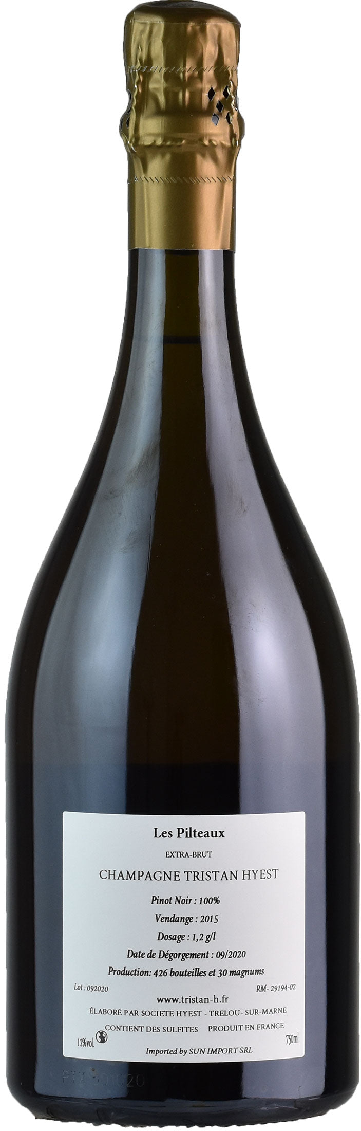 Tristan Hyest Champagne Blanc de Noirs Les Pilteaux 2015