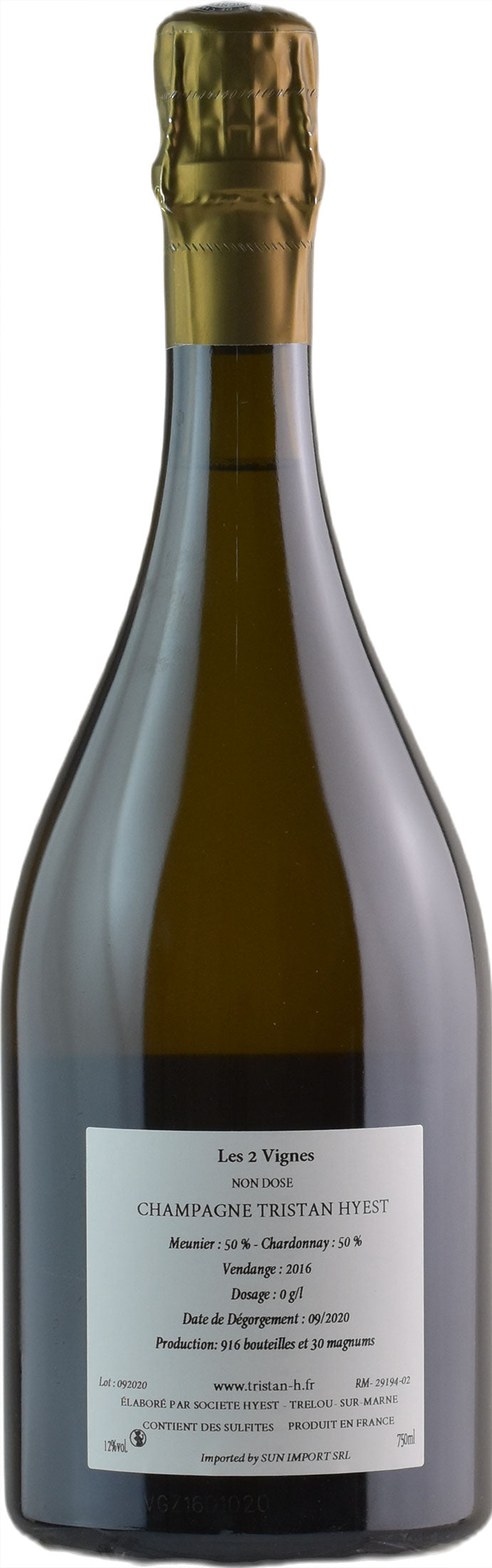 Tristan Hyest Champagne Les 2 Vignes Nature 2016