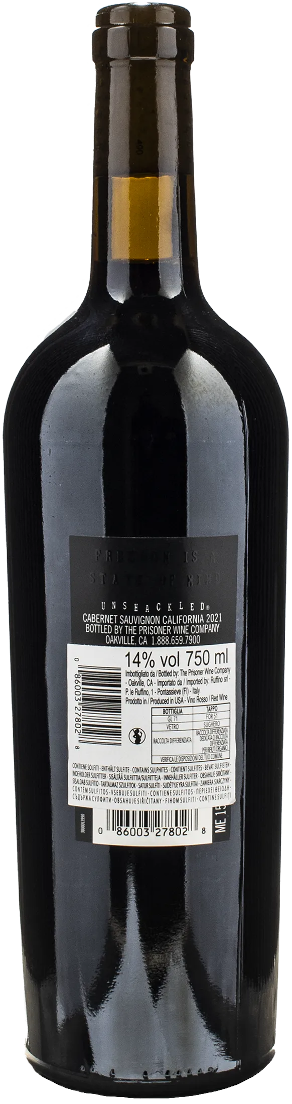 Unshackled Cabernet Sauvignon 2021