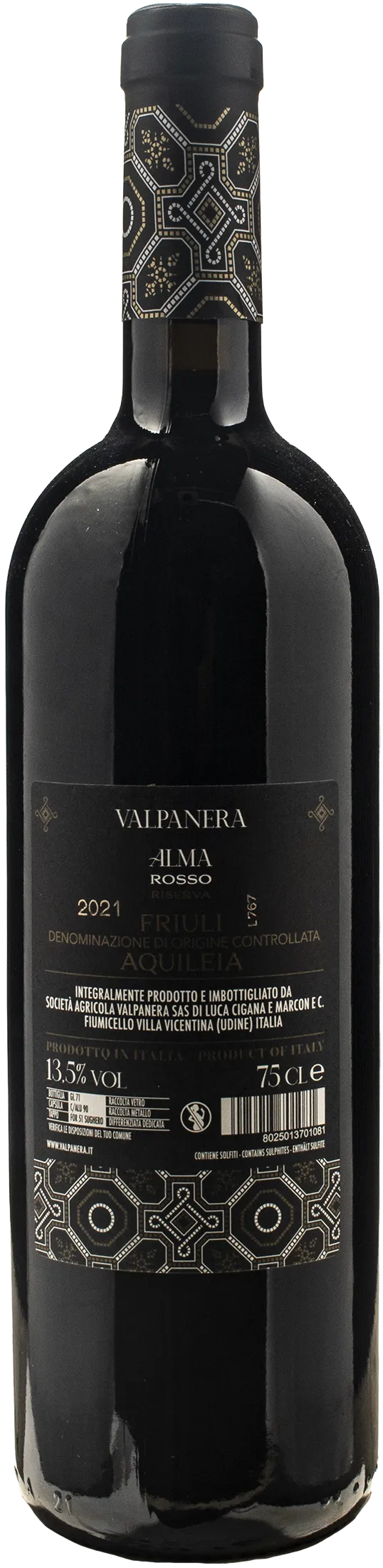Valpanera Aquileia Rosso Riserva Alma 2021