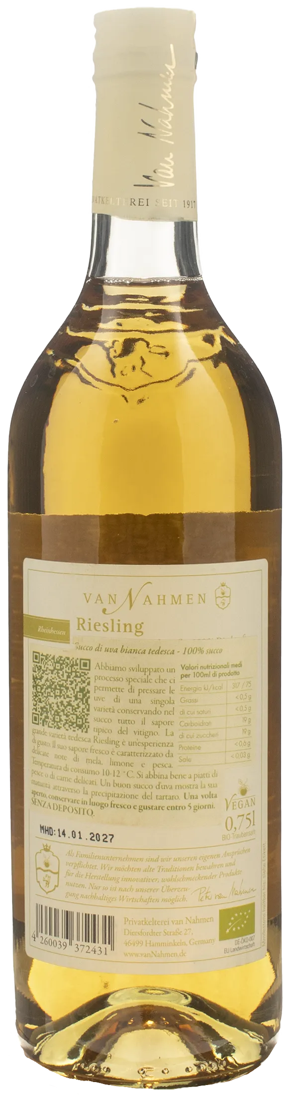 Van Nahmen Riesling Zero Alcol
