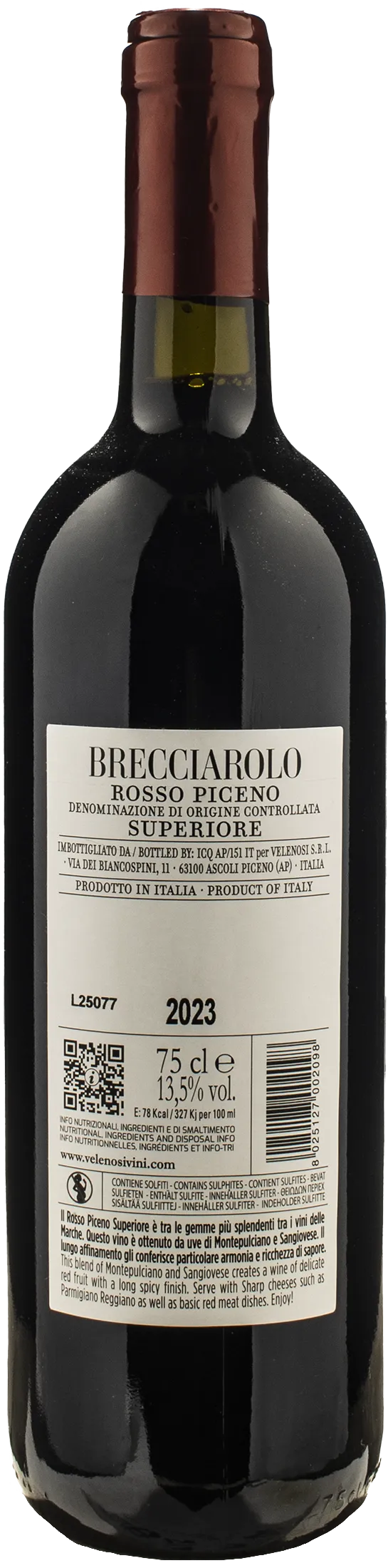 Velenosi Rosso Piceno Superiore Il Brecciarolo 2023