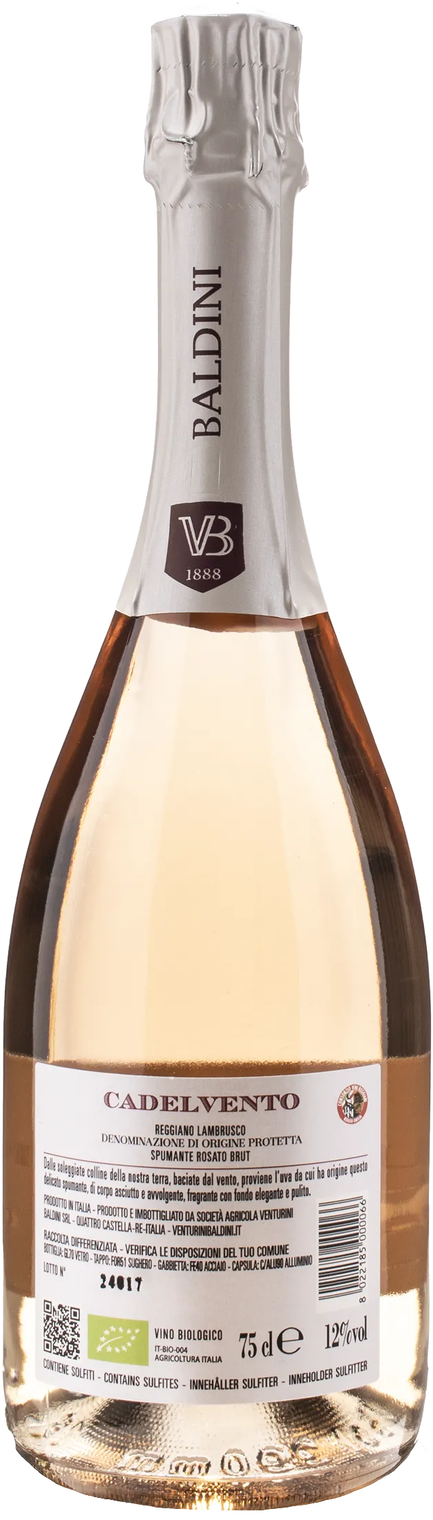 Venturini Baldini Cadelvento Lambrusco Reggiano Rosato Brut