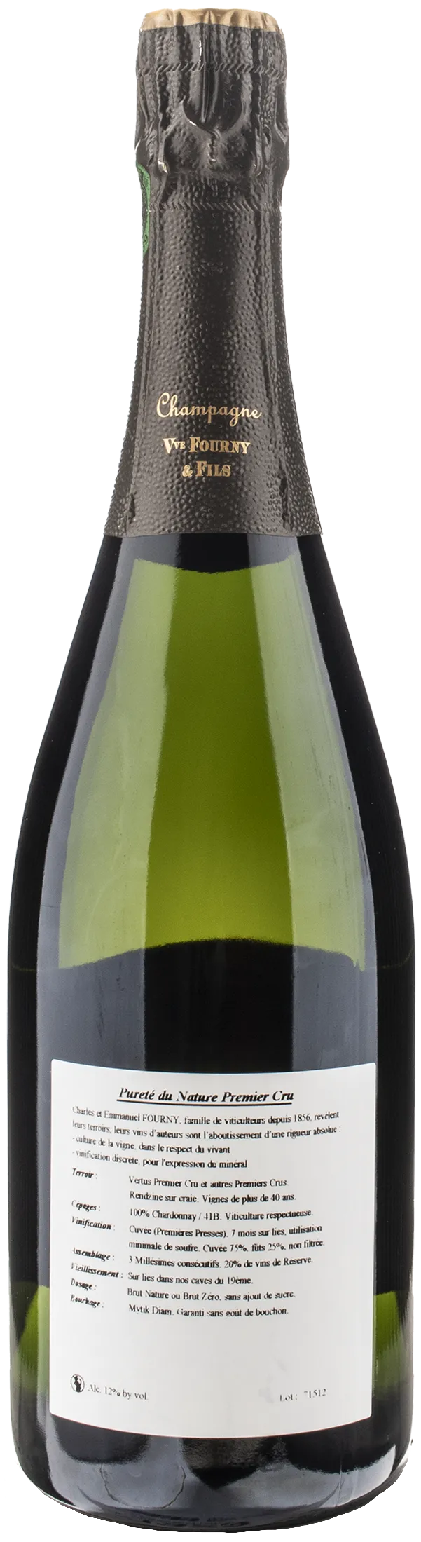 Veuve Fourny Champagne a Vertus 1er Cru Blanc de Blancs Brut Nature