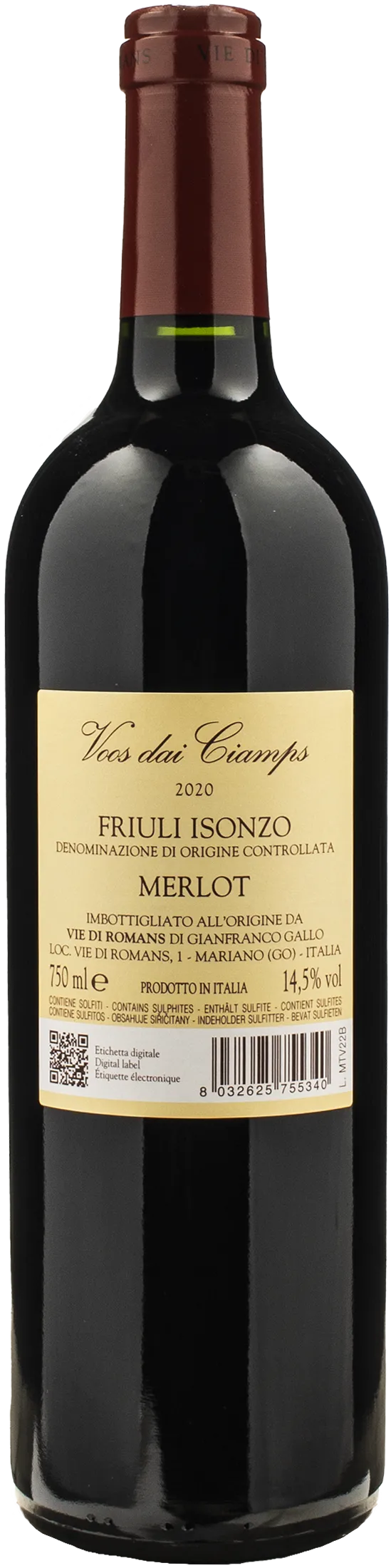 Vie di Romans Voos dai Ciamps Merlot 2020