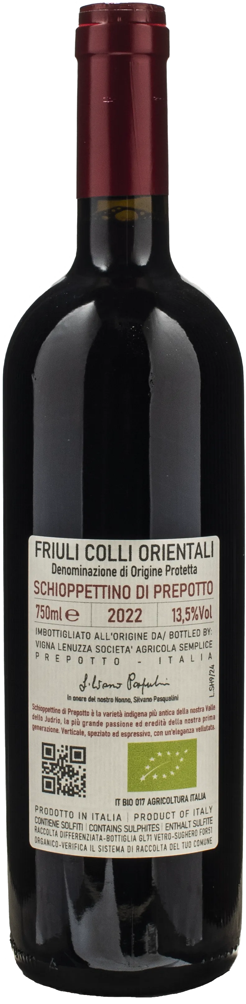 Vigna Lenuzza Friuli Colli Orientali Schioppettino di Prepotto 2022