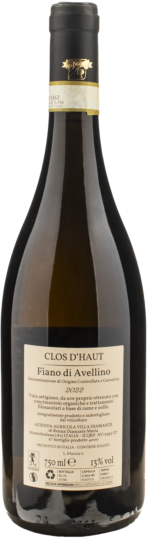 Villa Diamante Fiano di Avellino Clos d'Haut 2022