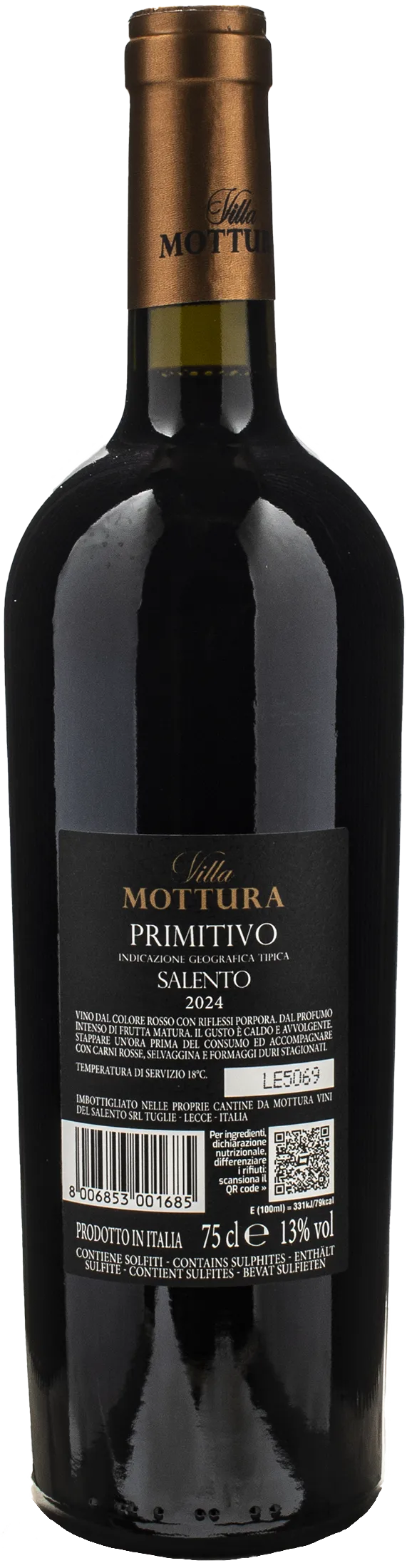 Villa Mottura Primitivo del Salento 2024