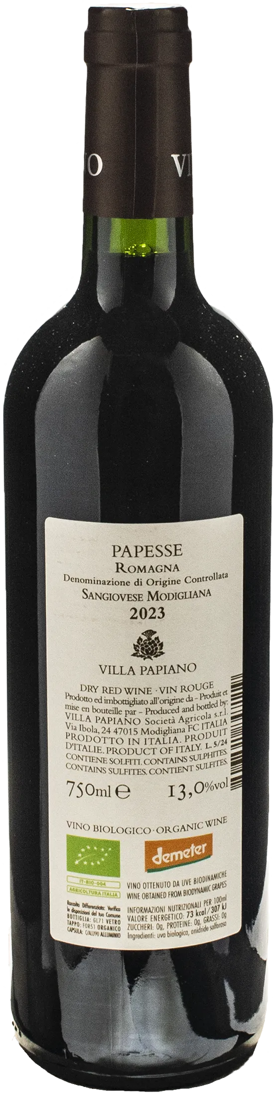 Villa Papiano Sangiovese Papesse 2023