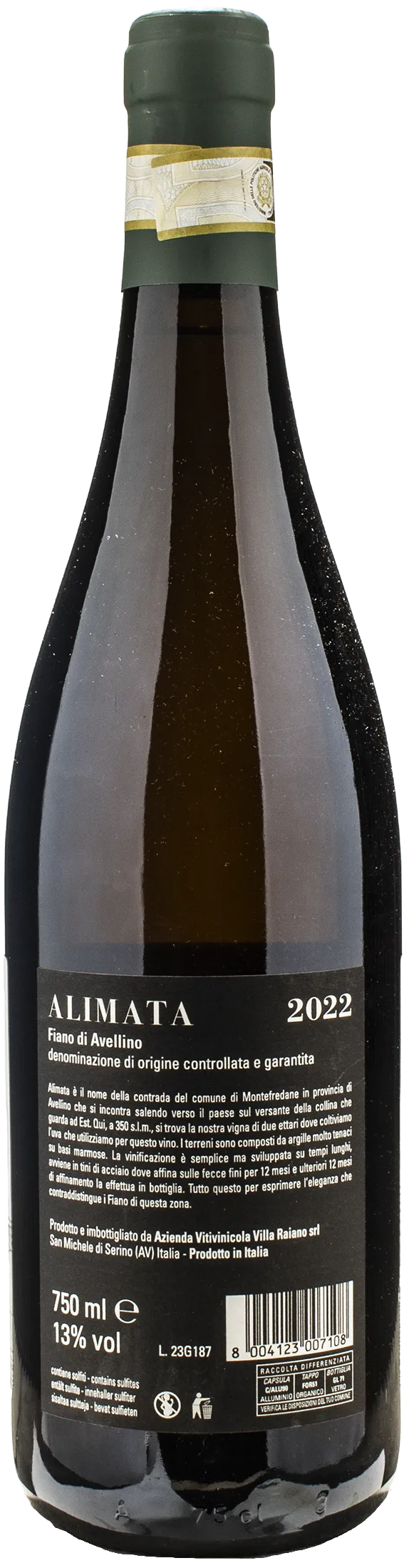 Villa Raiano Fiano di Avellino Alimata 2022