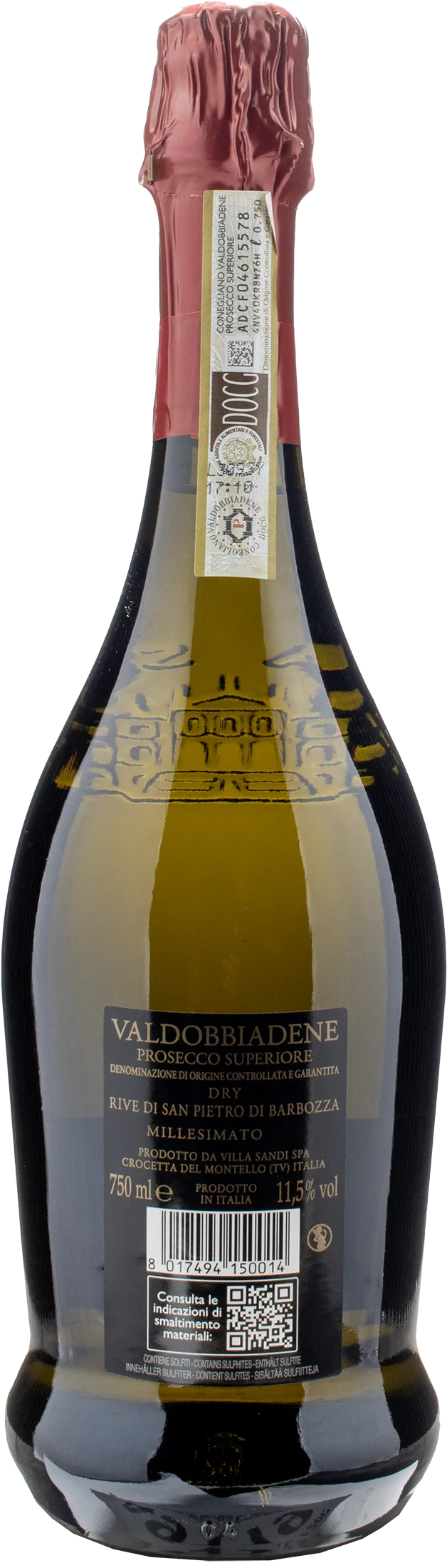 Villa Sandi Valdobbiadene Prosecco Superiore Rive di S. Pietro di Barbozza Dry 2023