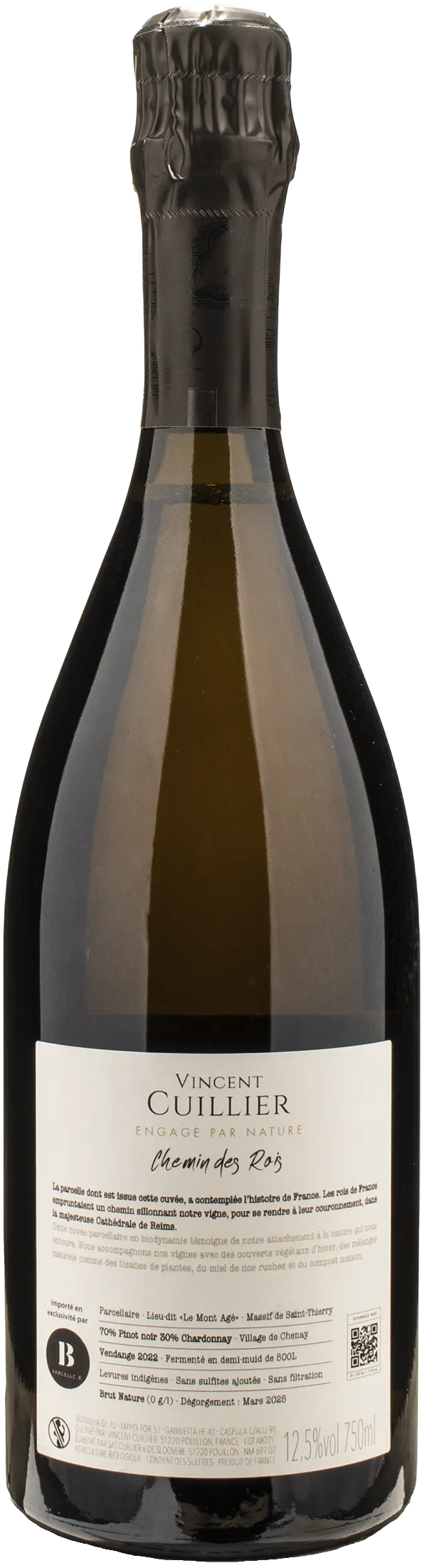 Vincent Cuillier Champagne Chemin des Rois Brut Nature 2022