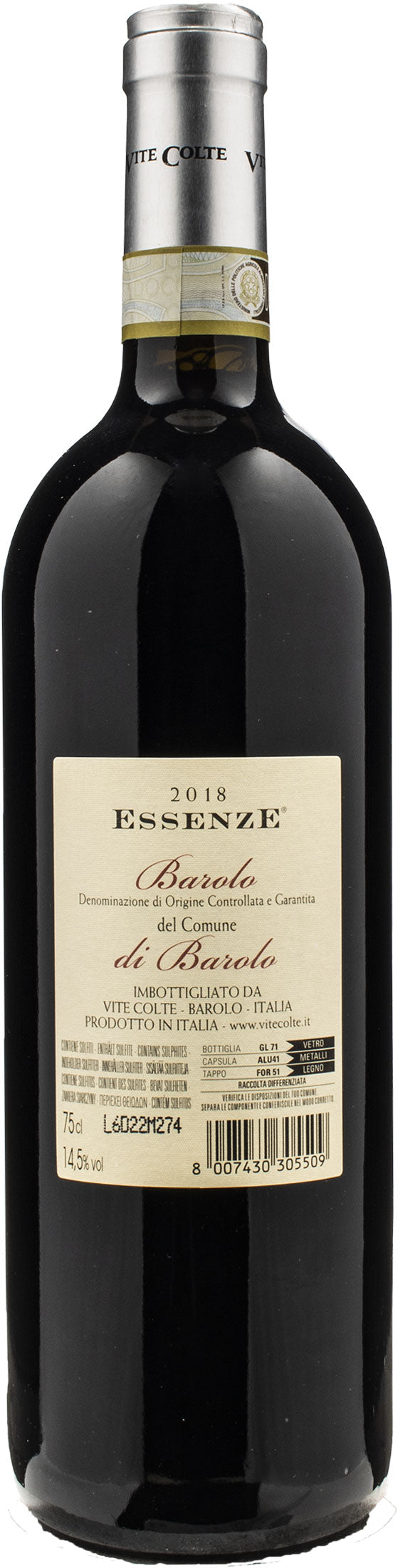 Vite Colte Barolo del Comune di Barolo Essenze 2018