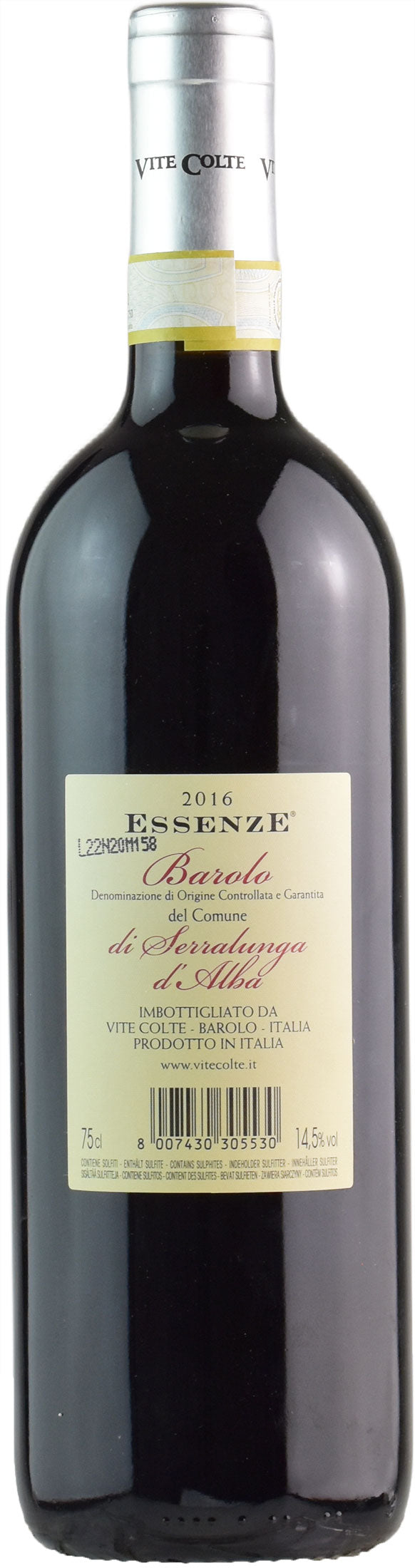 Vite Colte Barolo del Comune di Serralunga d'Alba Essenze 2016