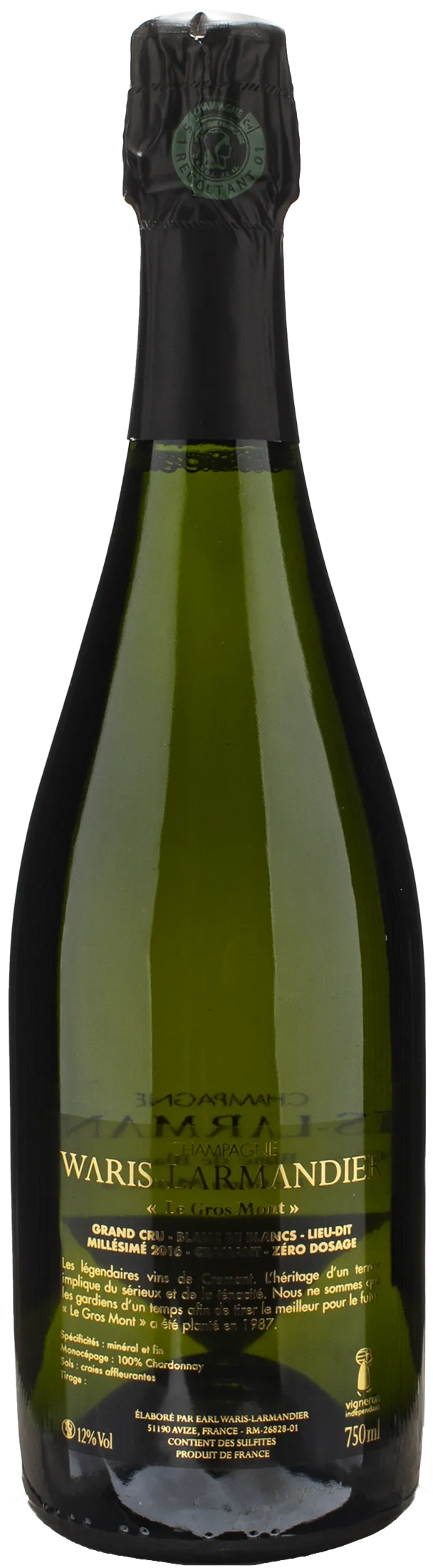 Waris Larmandier Champagne Grand Cru Blanc de Blancs Cramat Le Gros Mont 2016
