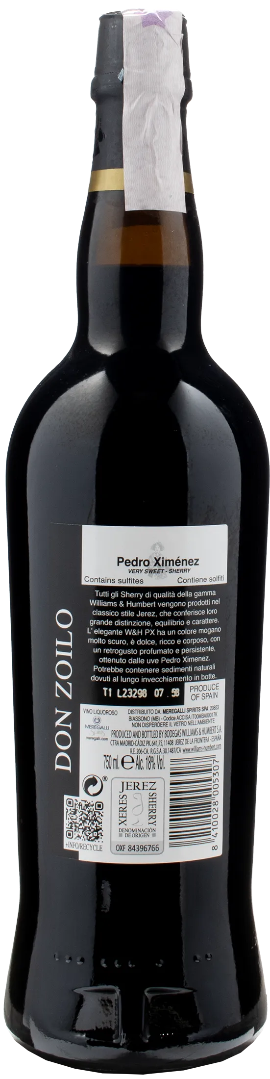 Williams & Humbert Don Zoilo Pedro Ximenez 15 Years Old Sherry
