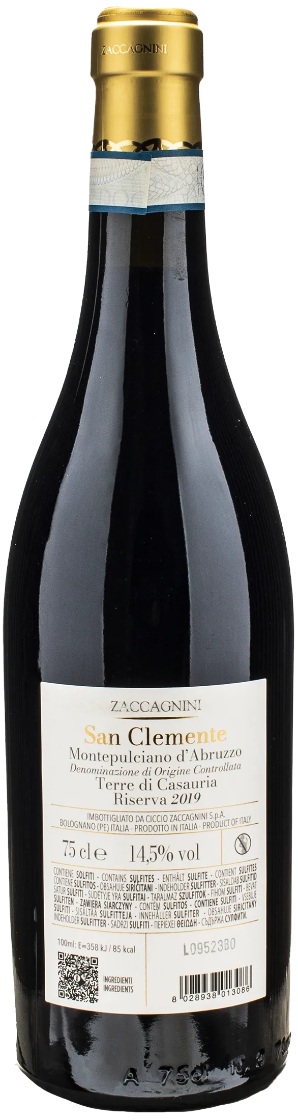 Zaccagnini Montepulciano d'Abruzzo Riserva Casauria San Clemente 2019