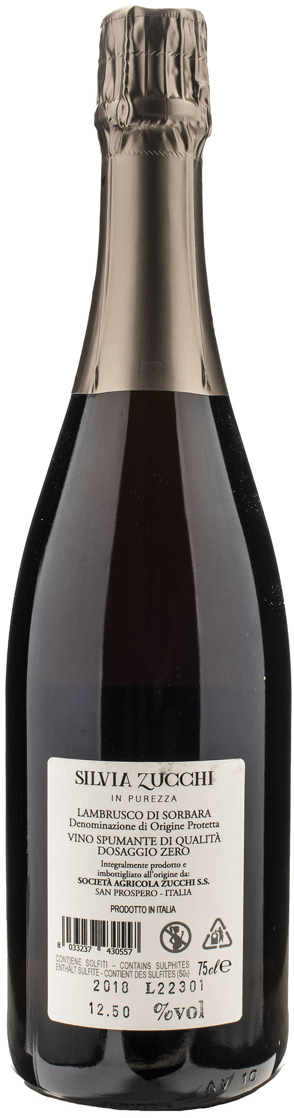 Zucchi Metodo Classico Lambrusco di Sorbara Dosaggio Zero 2018