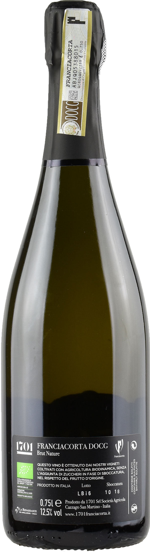 Franciacorta vino brut nature 1701 DOCG organic biodynamic | XtraWine